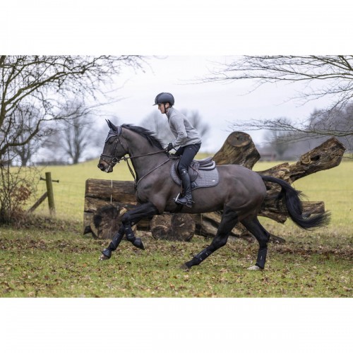 Black Breeches with Grey Crew Jumper