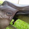 Embroidered letters on Race Saddle