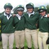 The Fitzwilliam Hunt Pony Club in Rugby shirts and hat silks.