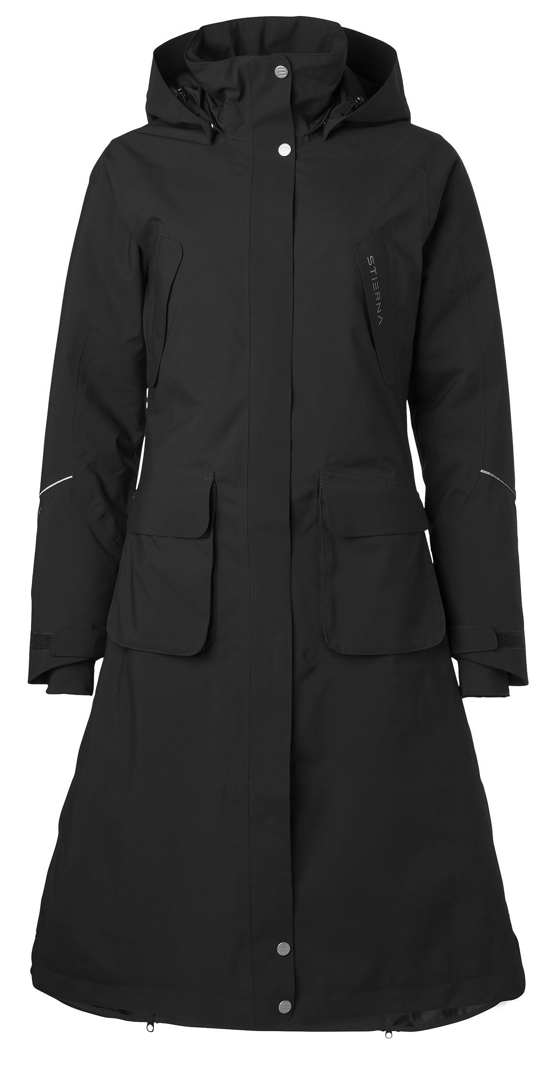 Stierna Stella Winter Long Coat - Black | Treehouse Online