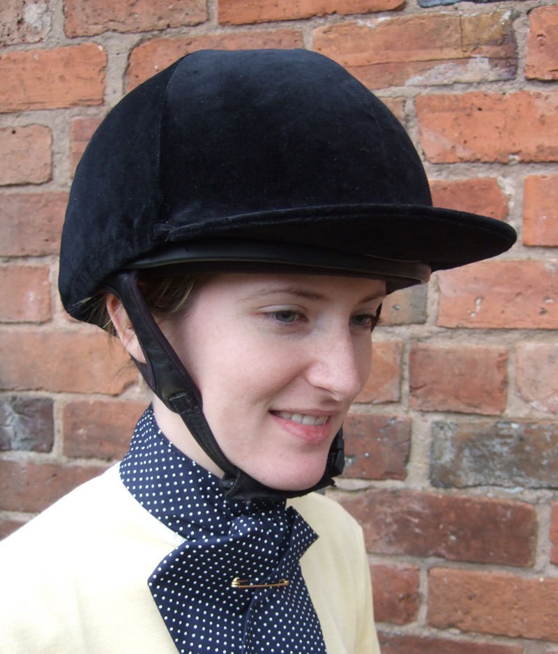 Riding Hat Silk Cover Equestrian Competition Velvet Velour Event Eventing Brown 